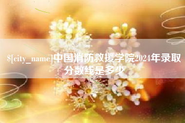 保定中国消防救援学院2024年录取分数线是多少