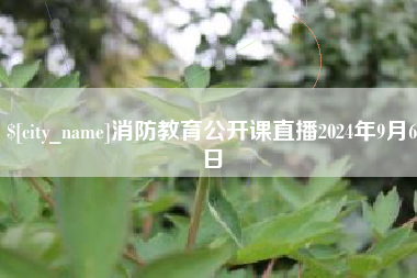 保定消防教育公开课直播2024年9月6日