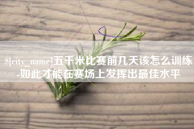 保定五千米比赛前几天该怎么训练-如此才能在赛场上发挥出最佳水平