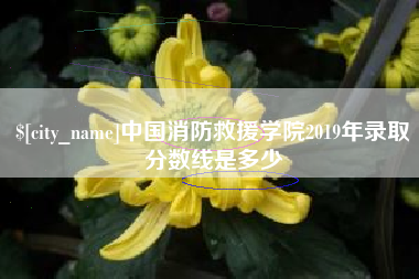 保定中国消防救援学院2019年录取分数线是多少