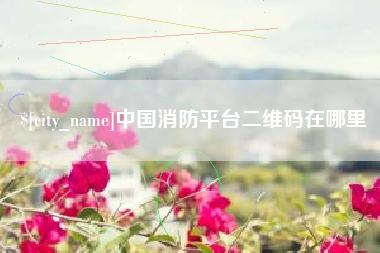 保定中国消防平台二维码在哪里